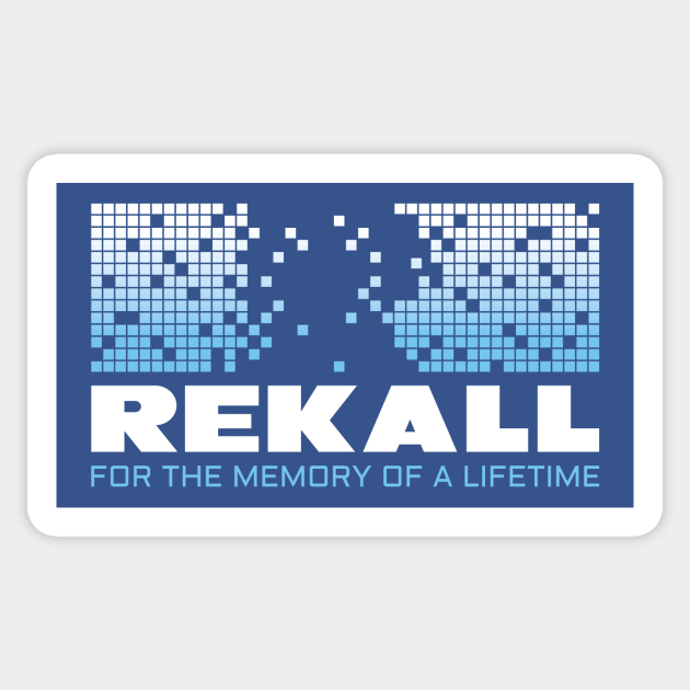 Total Recall – Rekall Logo (blue wash version) Sticker by GraphicGibbon